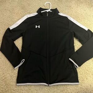 Under Armour boys black and white zip up jacket size M